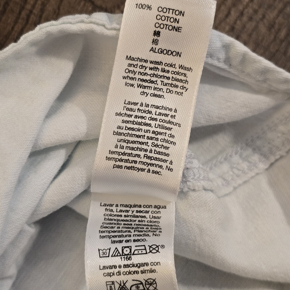 GAP Denim Shirtdress M Bleached Chambray Summer Beach Preppy Button Down Casual - Picture 7 of 10